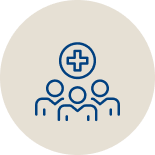Icône représentant 3 silhouettes humaines avec un + au dessus